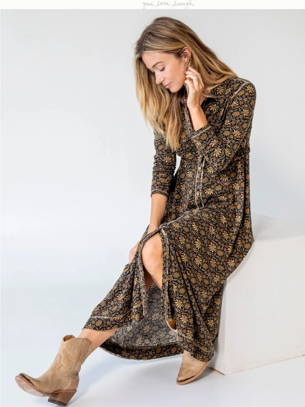 NWT NEW NATURAL LIFE Large Krista Cotton Maxi Dress - Picture 2 of 5